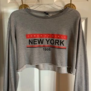 H&M Cropped New York Long Sleeve
